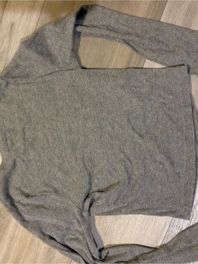 Bozzolo Ribbed Crewneck Top in Heather Gray